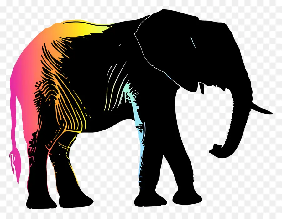 Silueta De Elefante，Silueta De Elefante Negro PNG