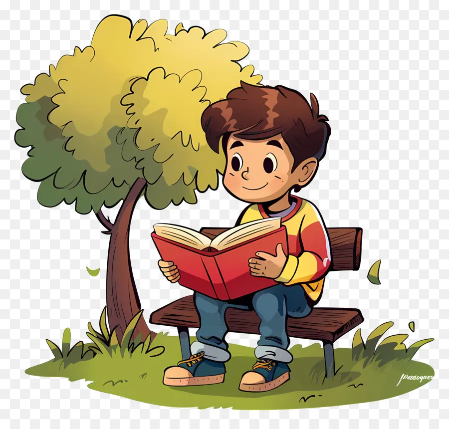 Niño Leyendo Libro，Niño Leyendo PNG