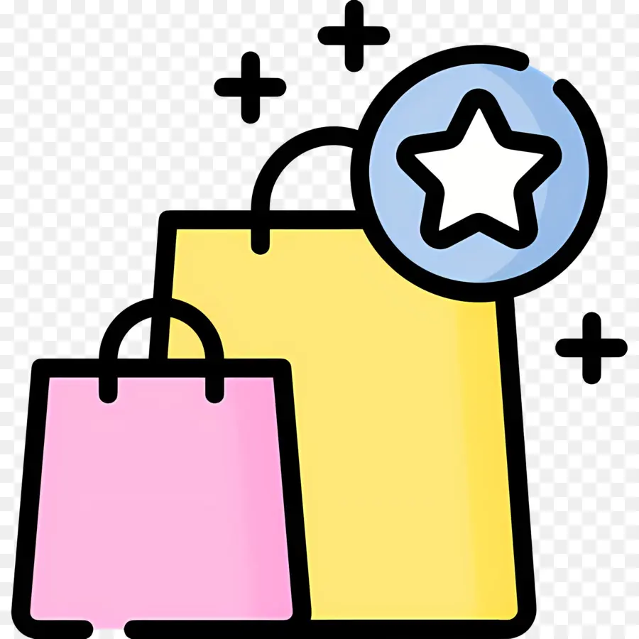 Bolsa De La Compra，Bolsas De Compras Con Estrella PNG