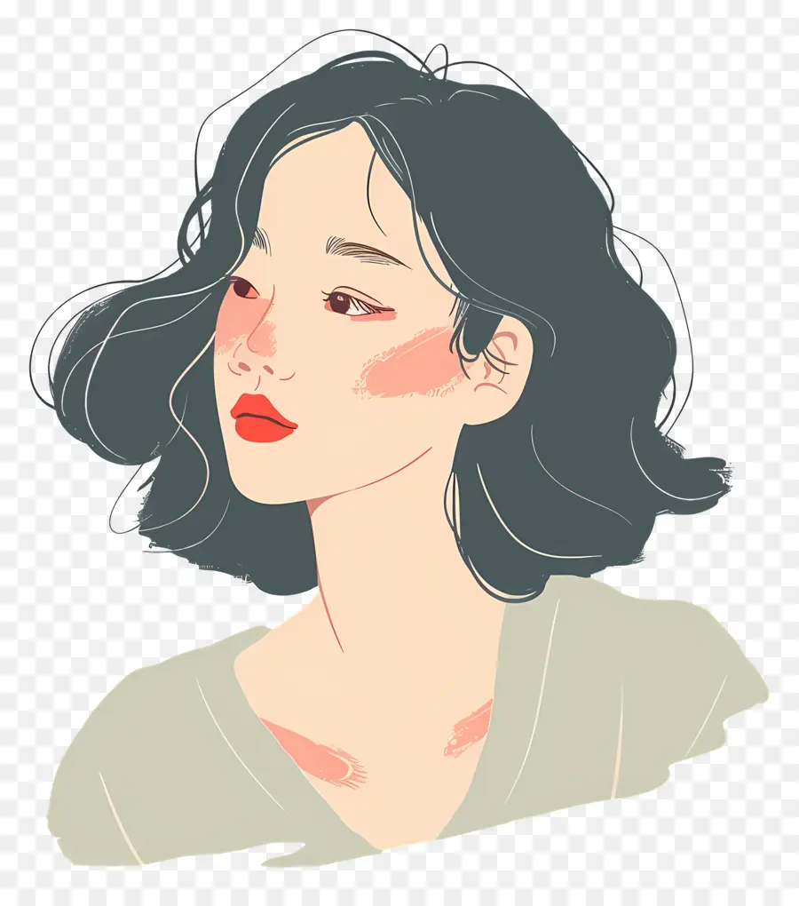 Mujer Coreana，Mujer Ilustrada PNG