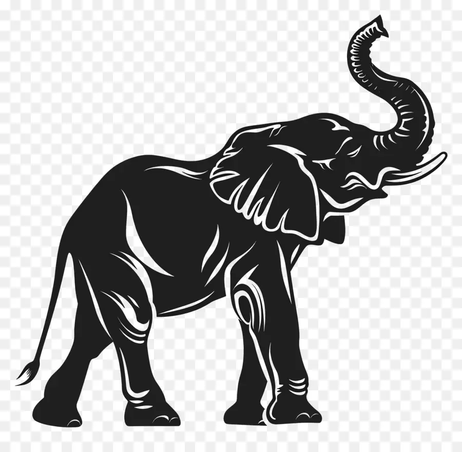 Silueta De Trompa De Elefante Arriba，Silueta De Elefante PNG