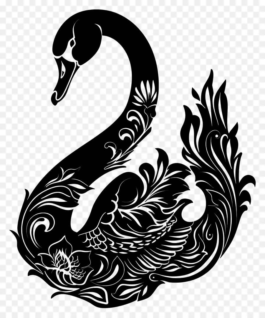 Silueta De Cisne，Cisne Negro PNG