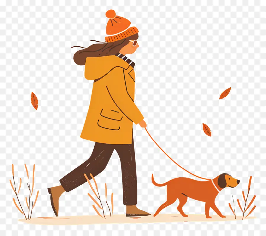 Mujer Paseando Perro，Perro PNG