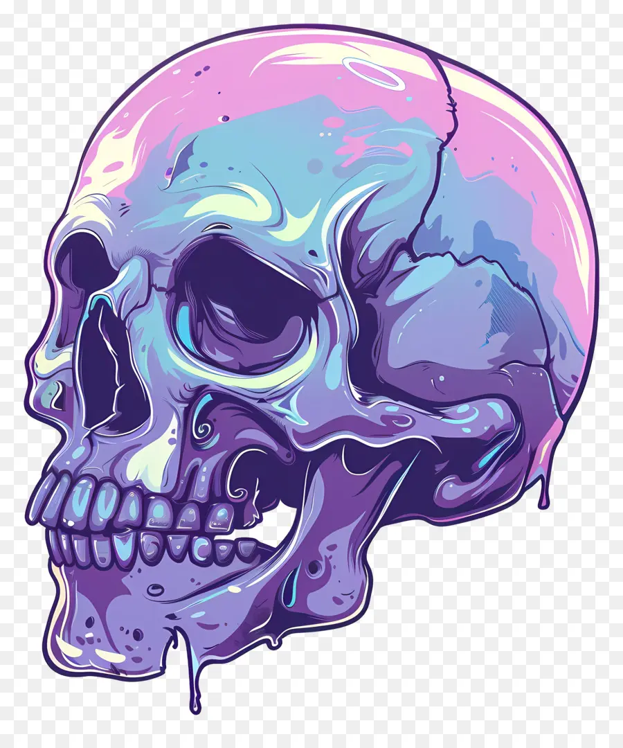 Calavera Aterradora，Calavera Colorida PNG