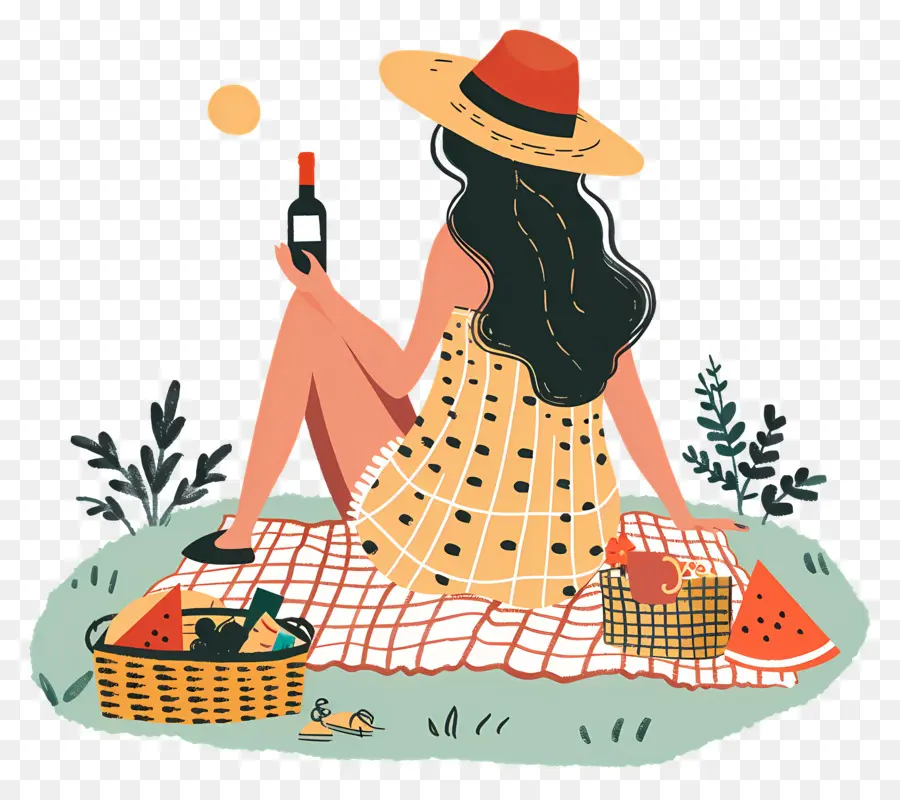 Mujer De Picnic，Picnic PNG