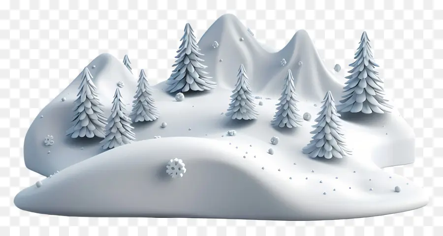 Colina Nevada，árboles Nevados PNG