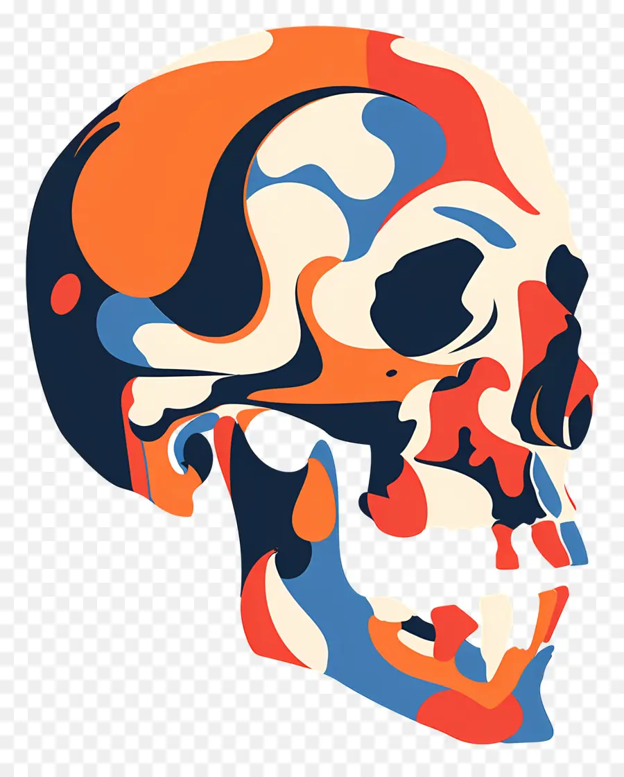 Calavera Aterradora，Calavera Colorida PNG