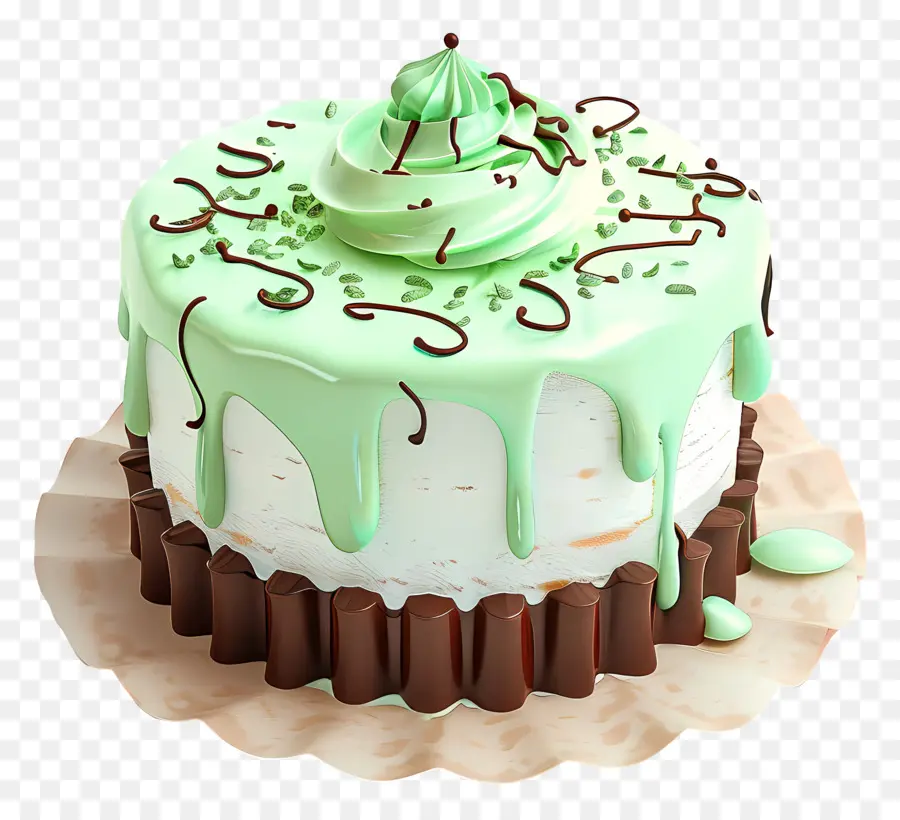 Pastel Fresco De Menta，Pastel Verde PNG