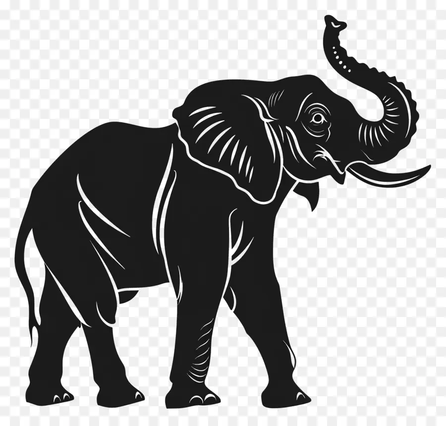 Silueta De Trompa De Elefante Arriba，Silueta De Elefante PNG