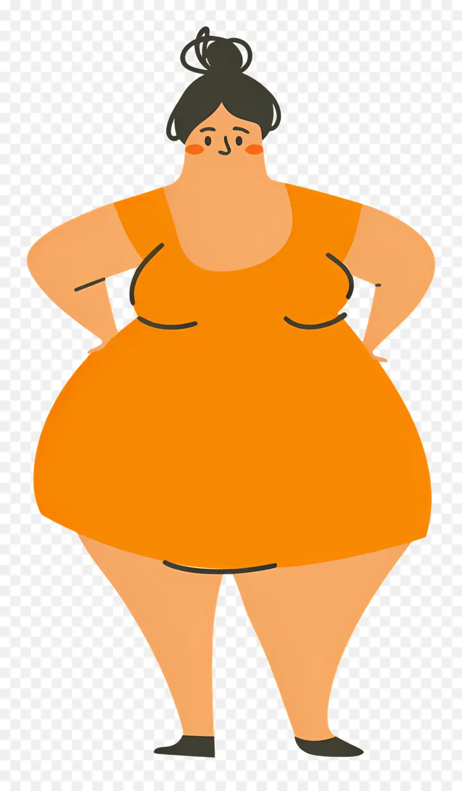 Gorda，Mujer En Vestido Rojo PNG