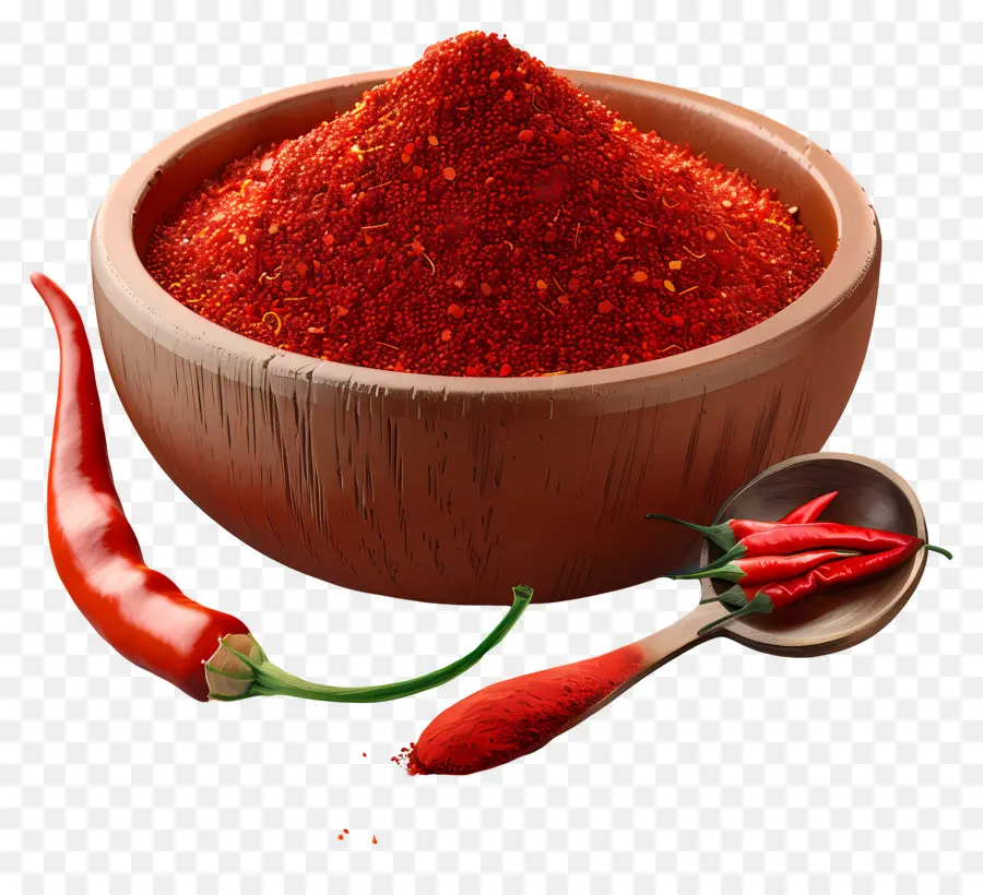 Chile Rojo En Polvo，Tazón De Especias Rojas PNG