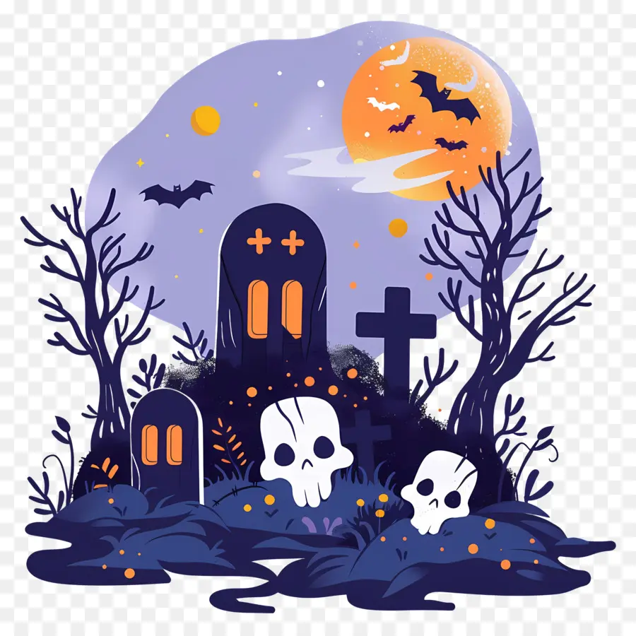 Cementerio De Halloween，Calaveras PNG