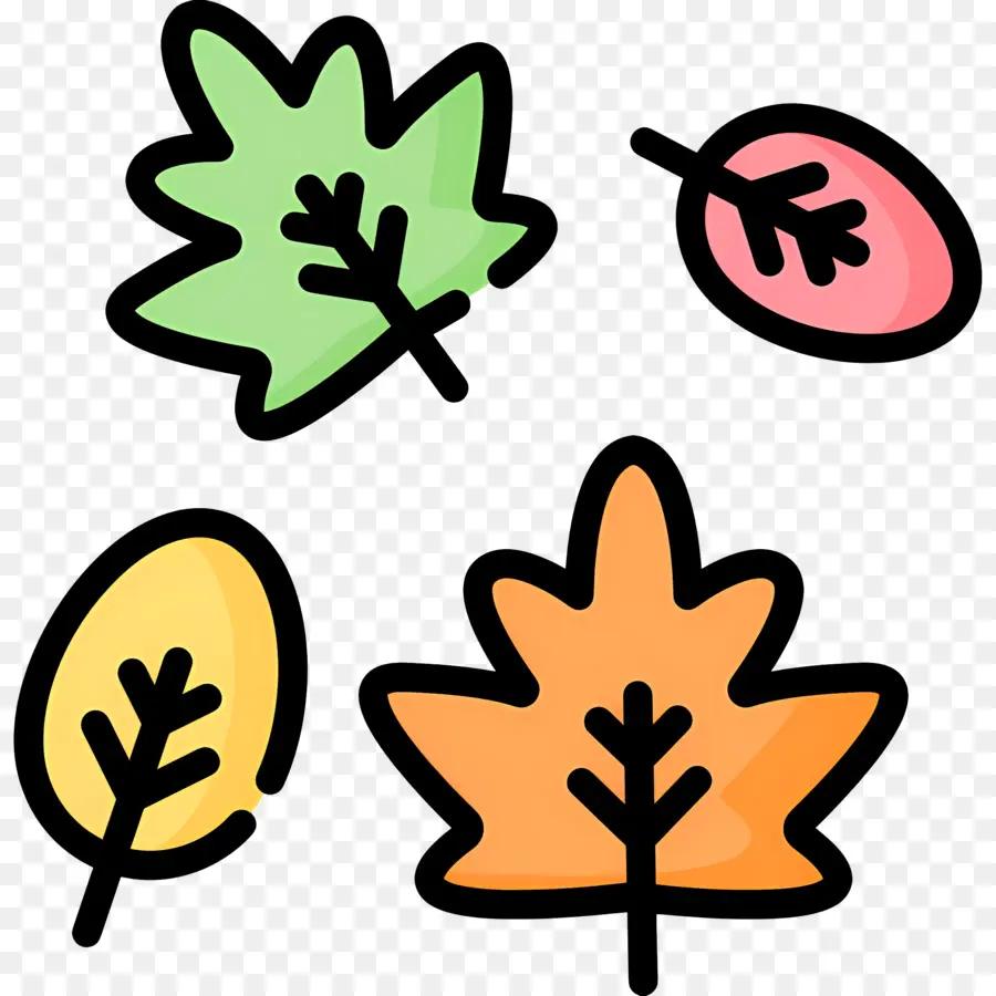 Hojas De Otoño，Hojas Coloridas PNG