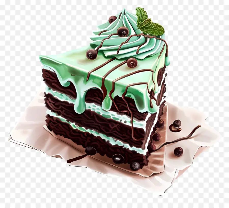 Pastel Fresco De Menta，Pastel De Chocolate Y Menta PNG