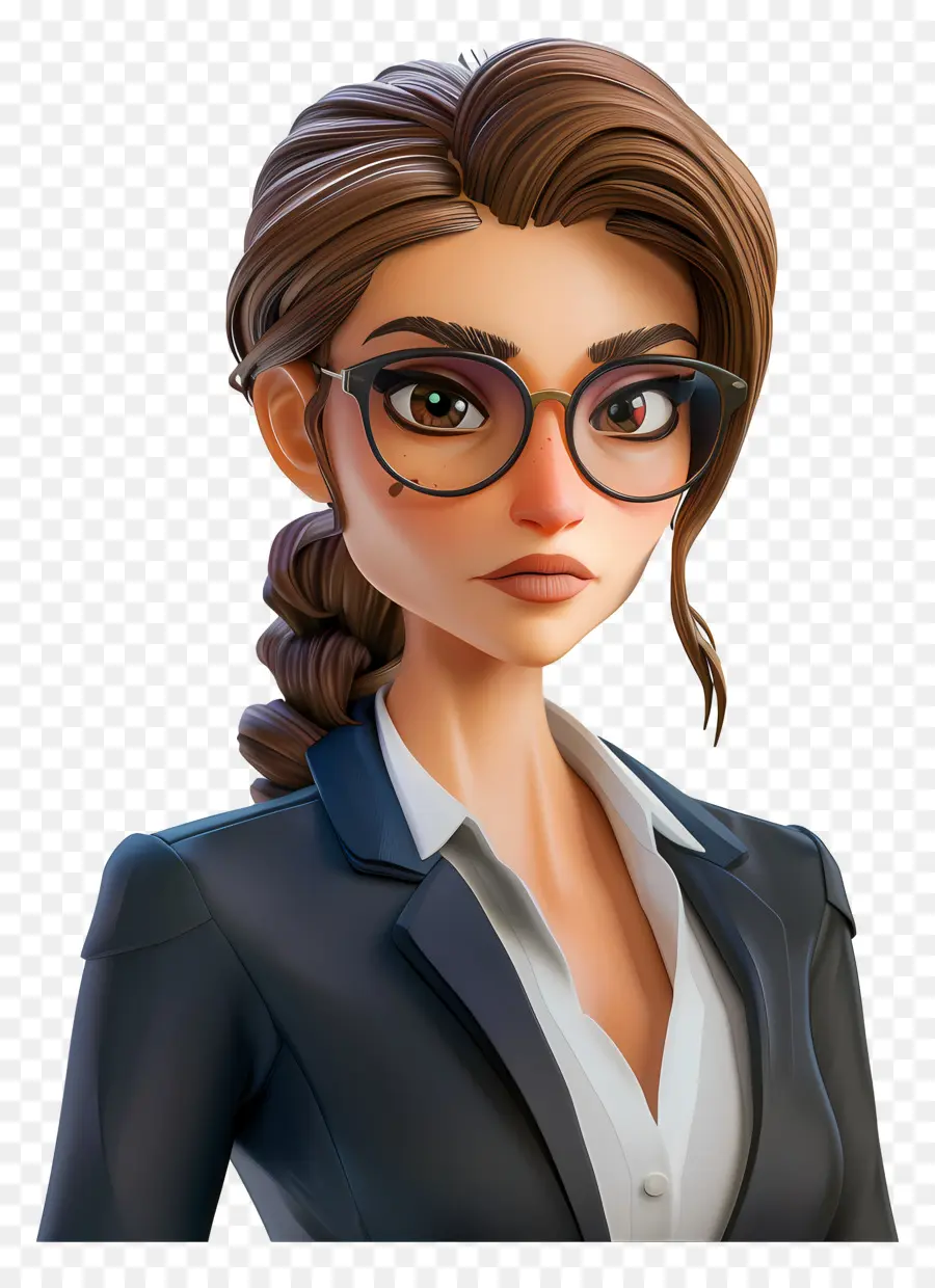 Mujer De Negocios，Mujer Animada Con Gafas PNG