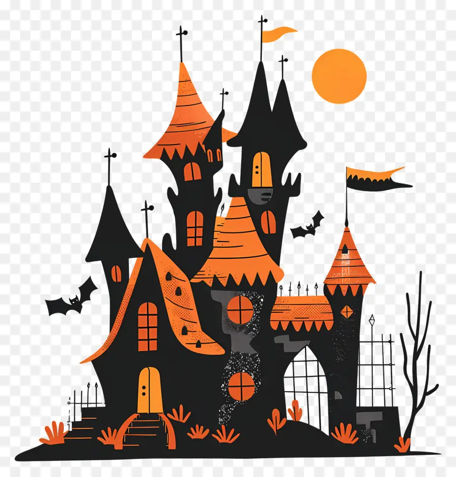 Castillo Espeluznante De Halloween，Casa Embrujada PNG