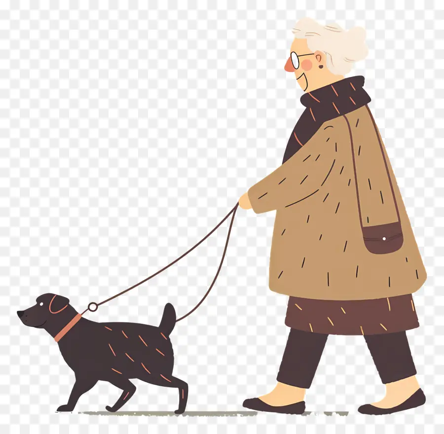 Anciana Paseando Perro，Anciana PNG