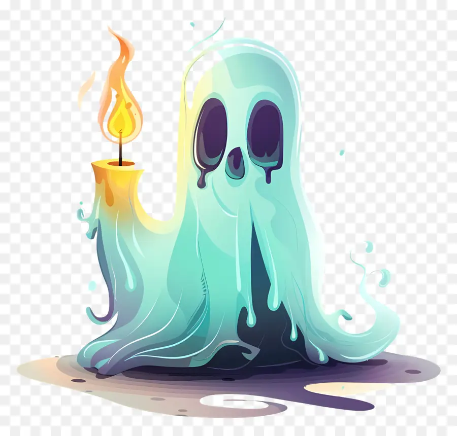 Vela Fantasma Triste，Fantasma Con Vela PNG