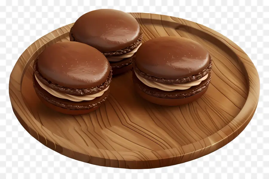 Macarrones De Chocolate，Postre PNG