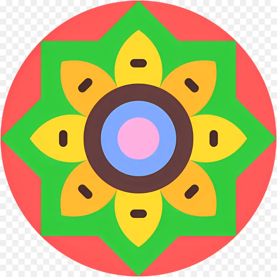 Mandala，Mándala Colorida PNG