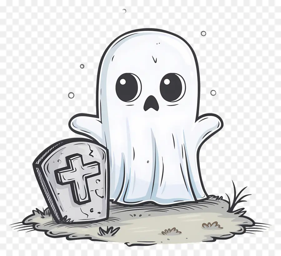 Lápida Fantasma De Halloween，Lindo Fantasma PNG