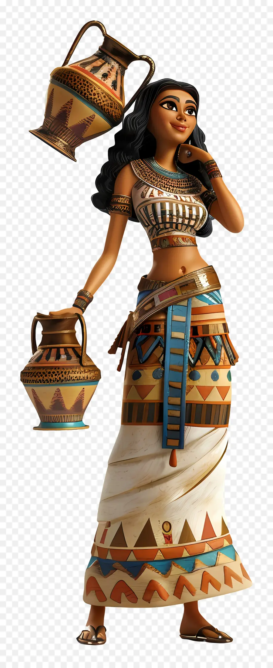 Mujer Del Antiguo Egipto，Mujer Con Ollas PNG