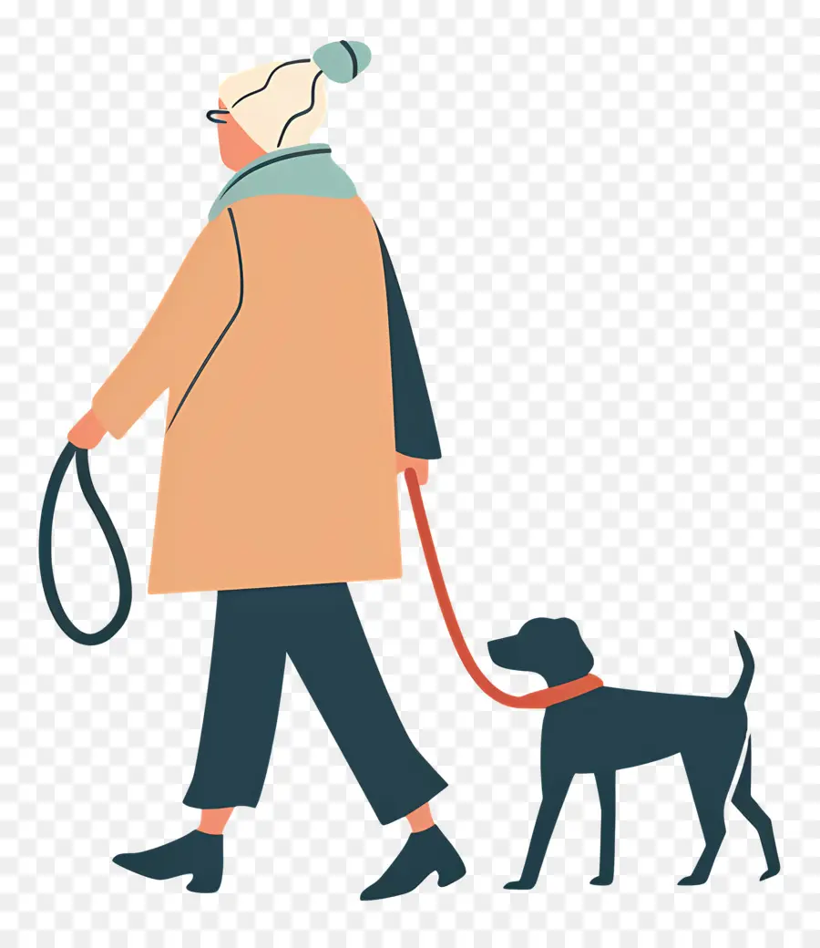 Anciana Paseando Perro，Persona Paseando Perro PNG