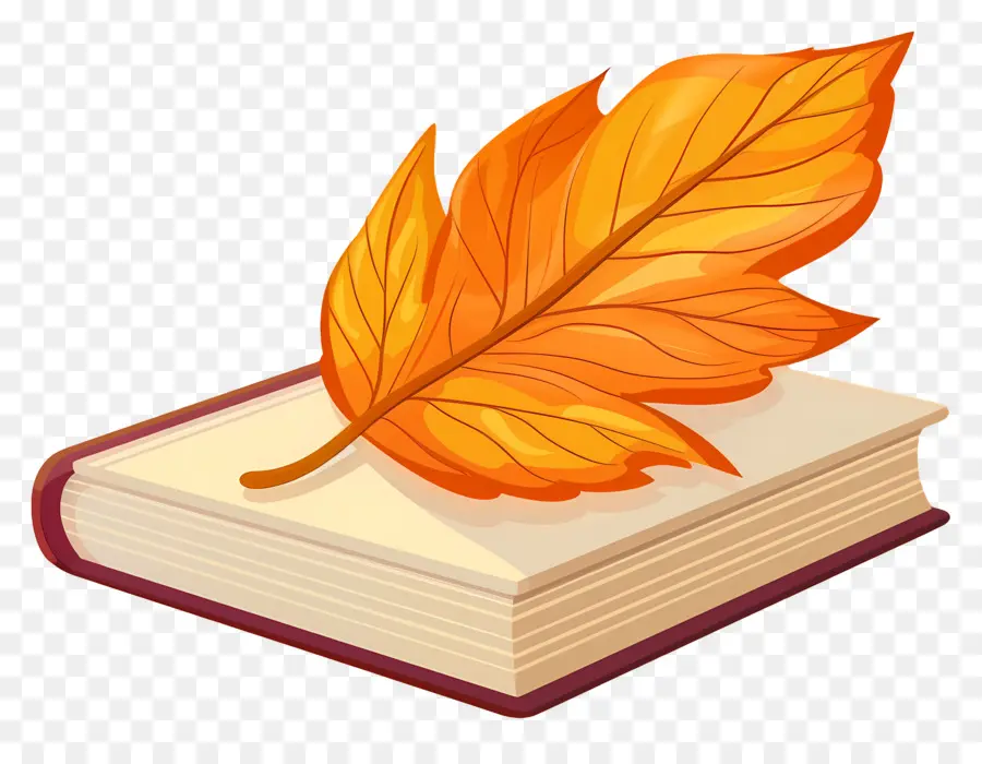 Hoja De Otoño En Libro，Libro Abierto PNG