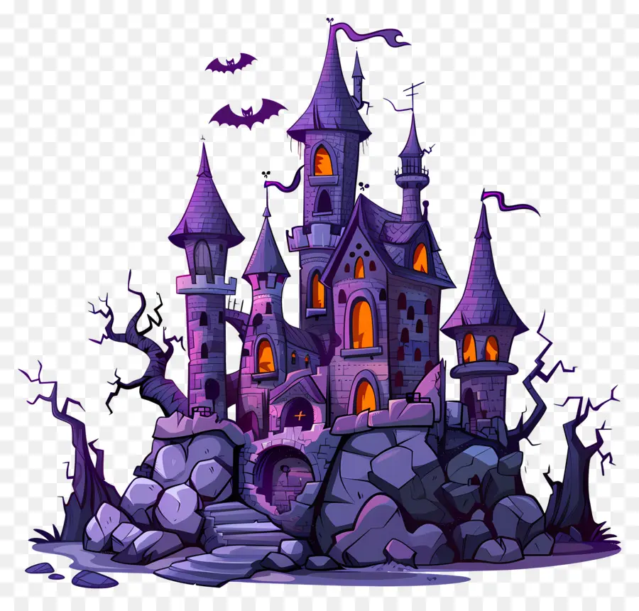 Castillo Espeluznante De Halloween，Casa Embrujada PNG