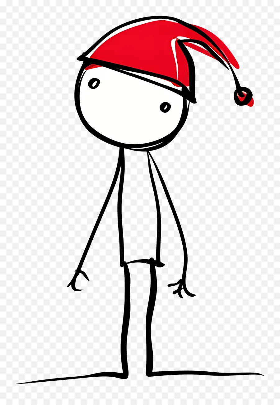 Figura De Palo De Navidad，Figura De Palo Con Gorro De Papá Noel PNG