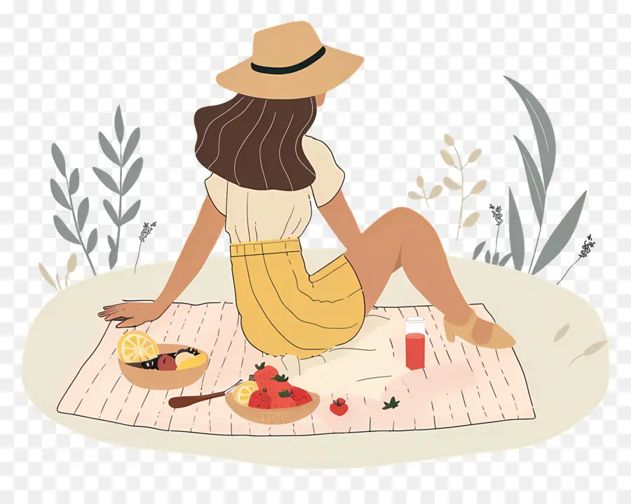 Mujer De Picnic，Mujer En Picnic PNG