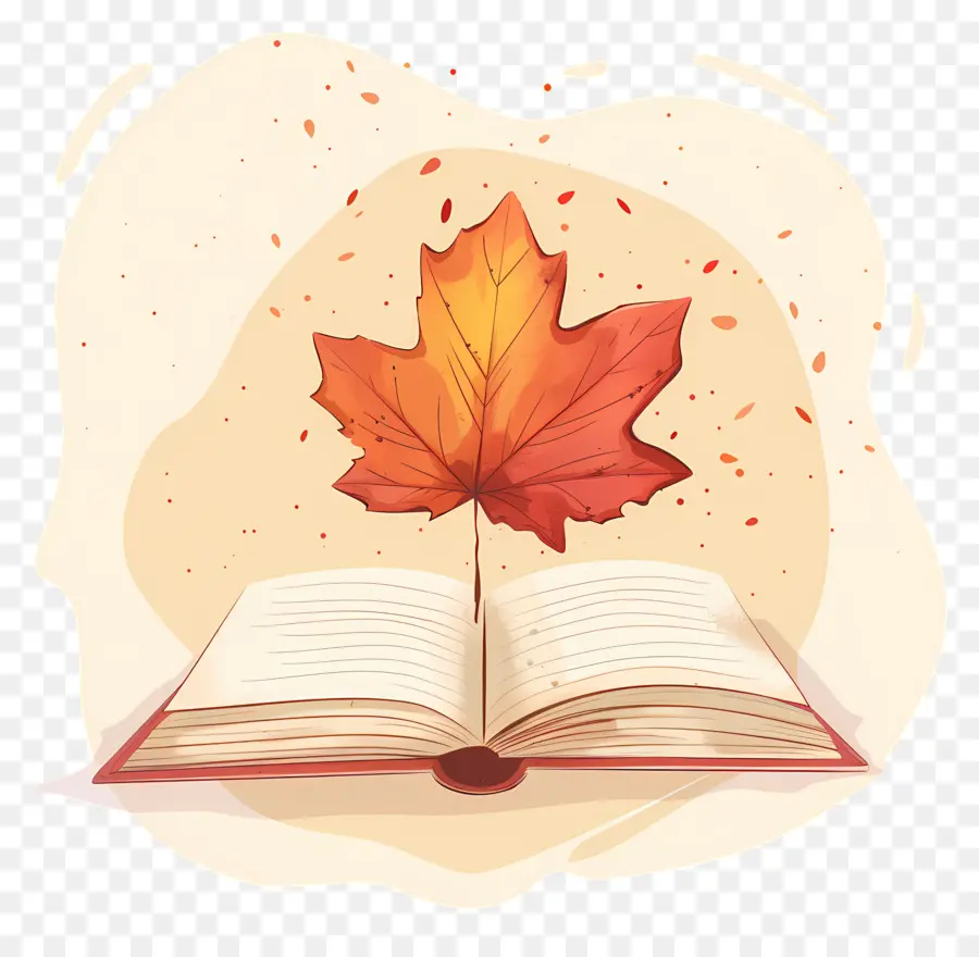 Hoja De Otoño En Libro，Hoja PNG