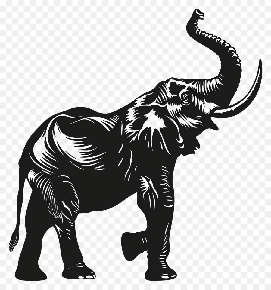 Silueta De Trompa De Elefante Arriba，Silueta De Elefante PNG