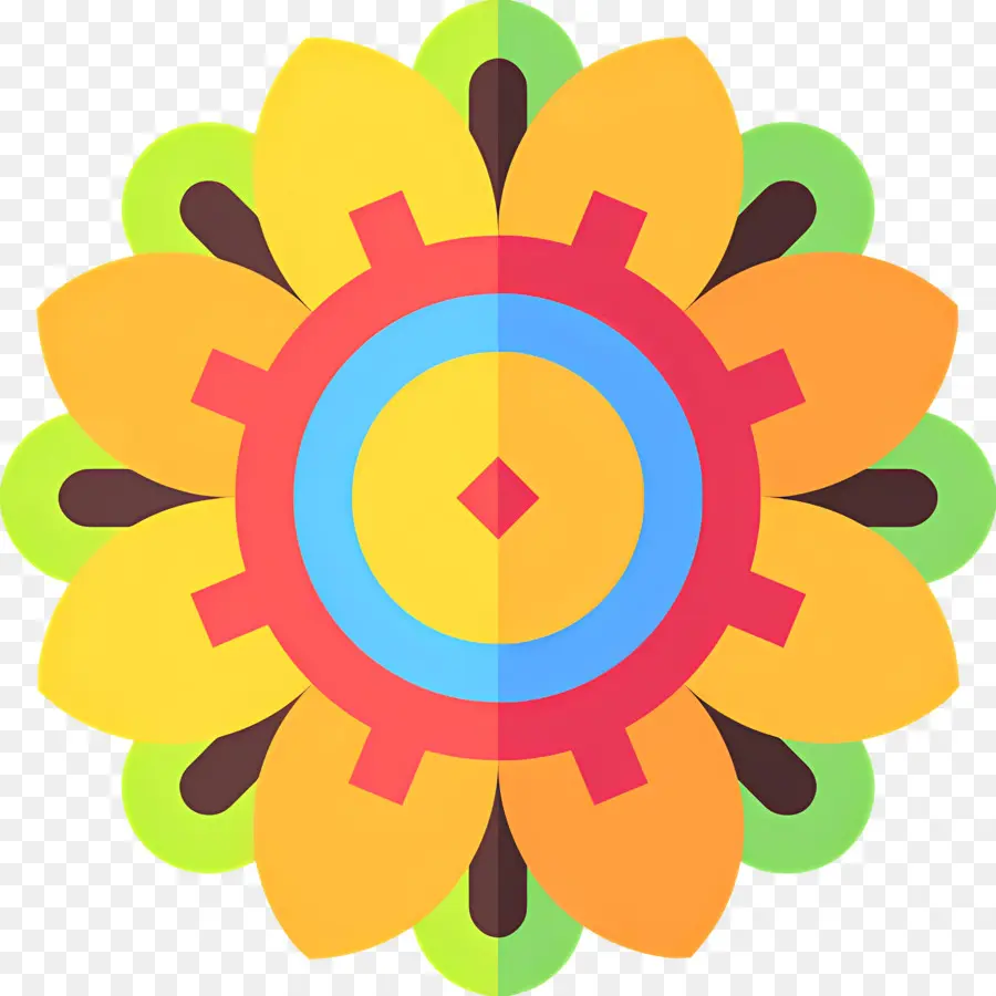 Mandala，Flor Colorida PNG