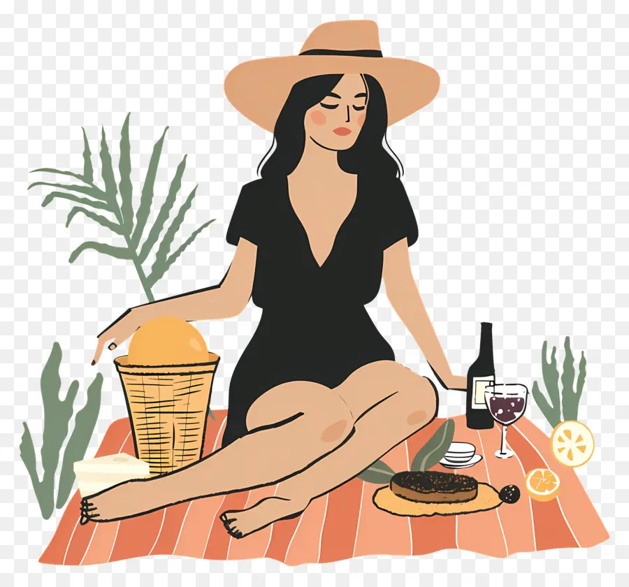 Mujer De Picnic，Picnic PNG