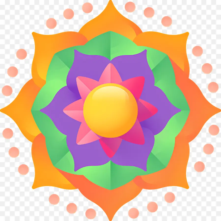 Mandala，Mándala Colorida PNG