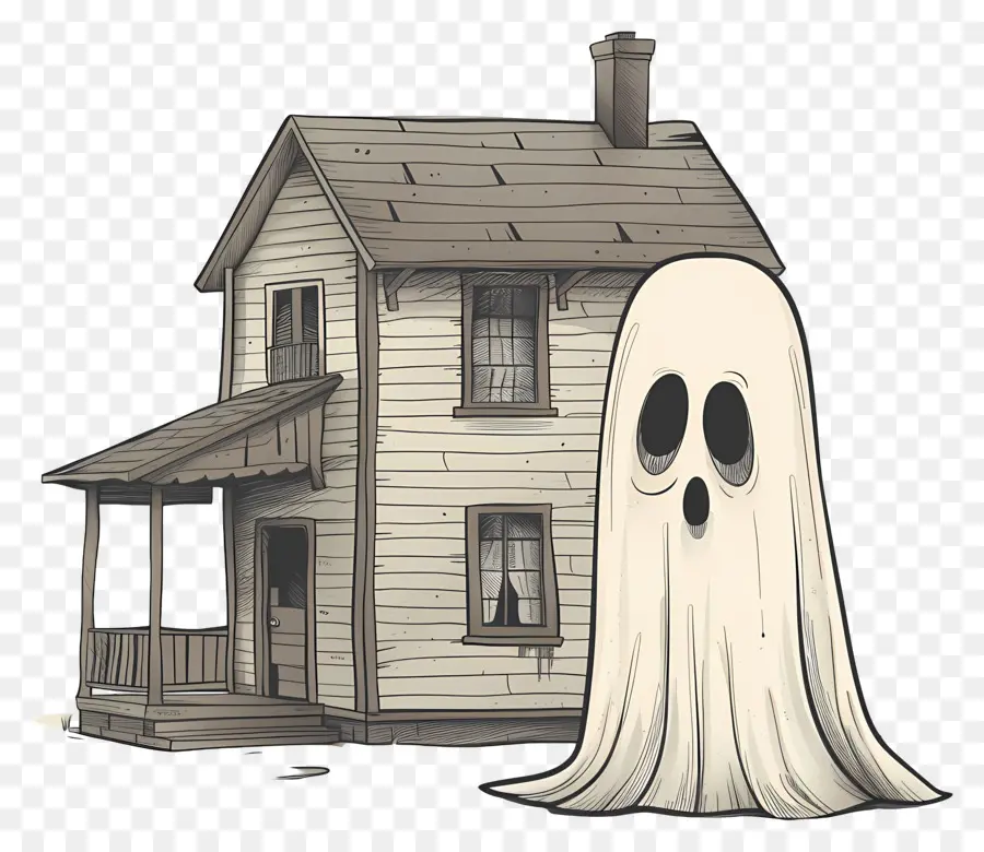 Fantasma De Halloween，Casa Embrujada PNG