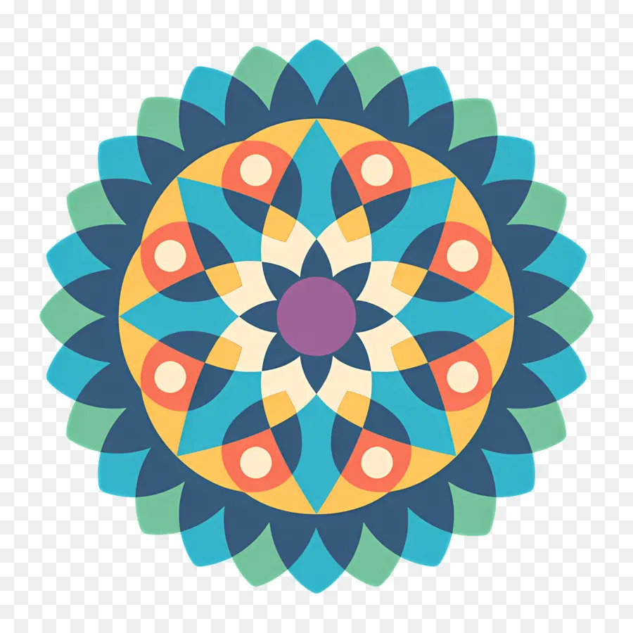 Mandala，Mándala Colorida PNG