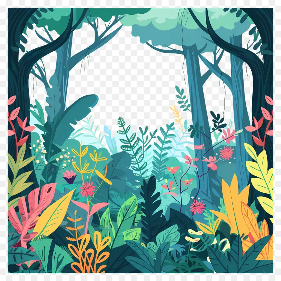 Bosque Selva，Bosque Colorido PNG