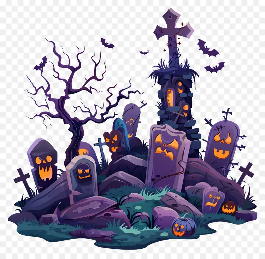 Cementerio De Halloween，Cementerio Embrujado PNG