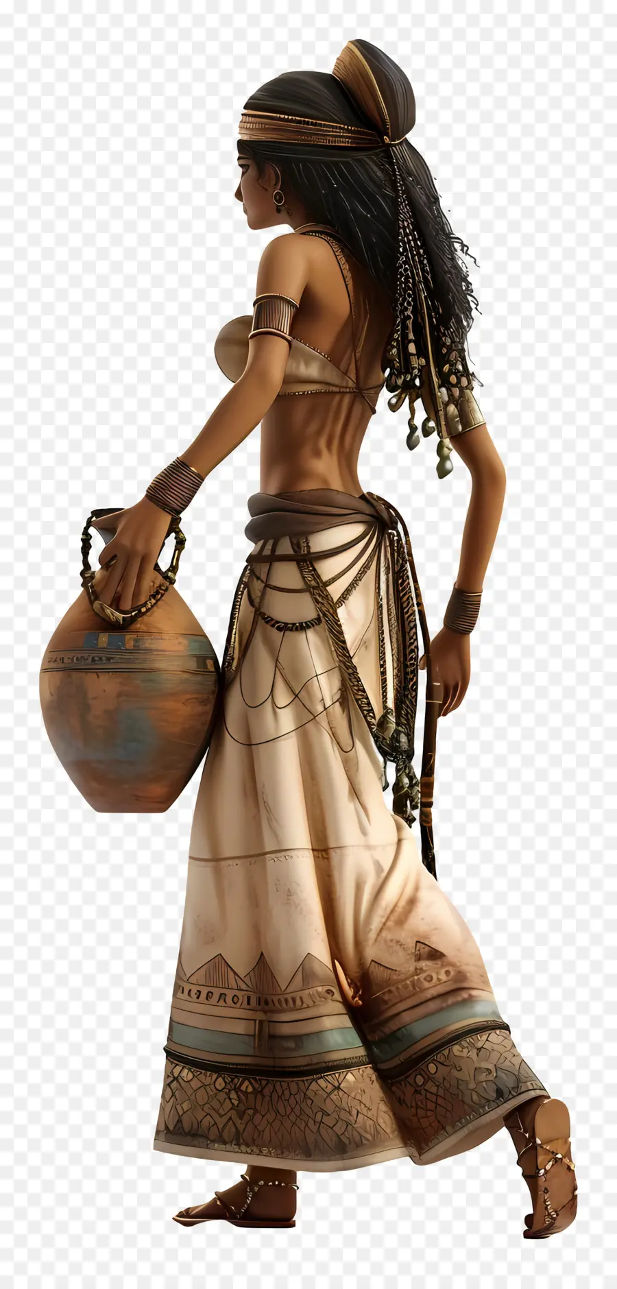 Mujer Del Antiguo Egipto，Mujer Con Olla PNG