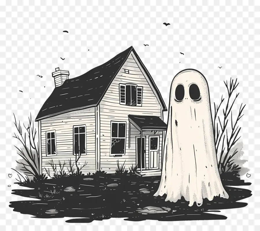 Fantasma De Halloween，Casa Embrujada PNG