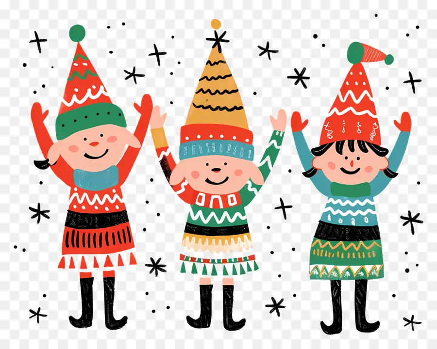 Duendes Navideños Escandinavos，Niños PNG