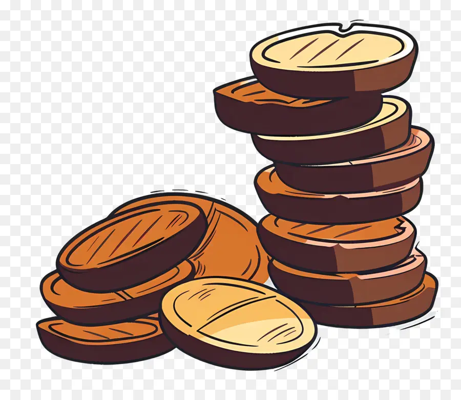 Monedas De Chocolate，Pila De Monedas PNG