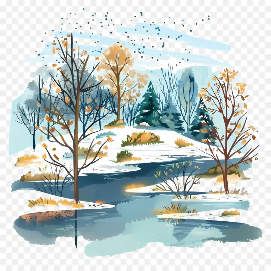 Parque De Invierno，Paisaje De Invierno PNG