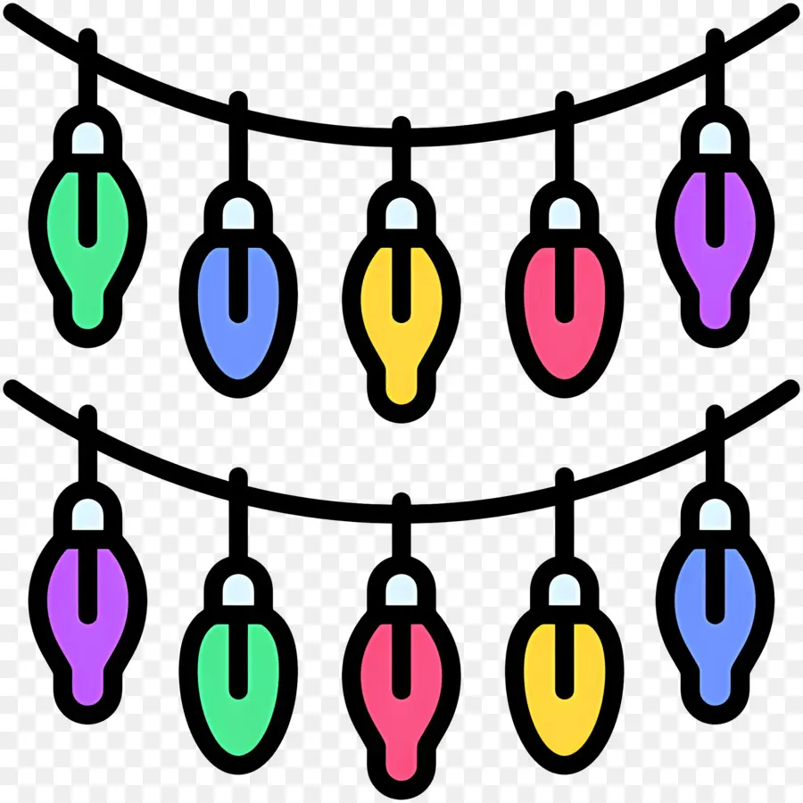 Luces De Cadena，Luces De Navidad PNG