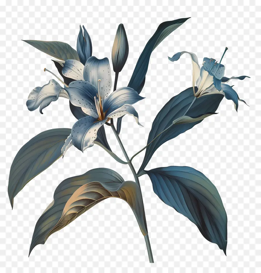 Tallo De Lirio，Flor Blanca PNG