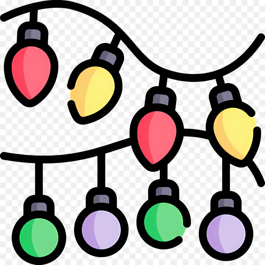 Luces De Cadena，Luces De Navidad PNG