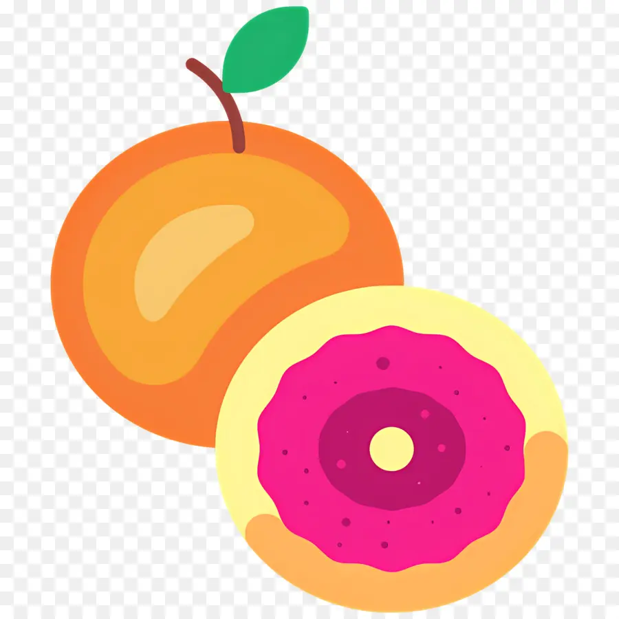 Pomelo，Naranja Y Donut PNG