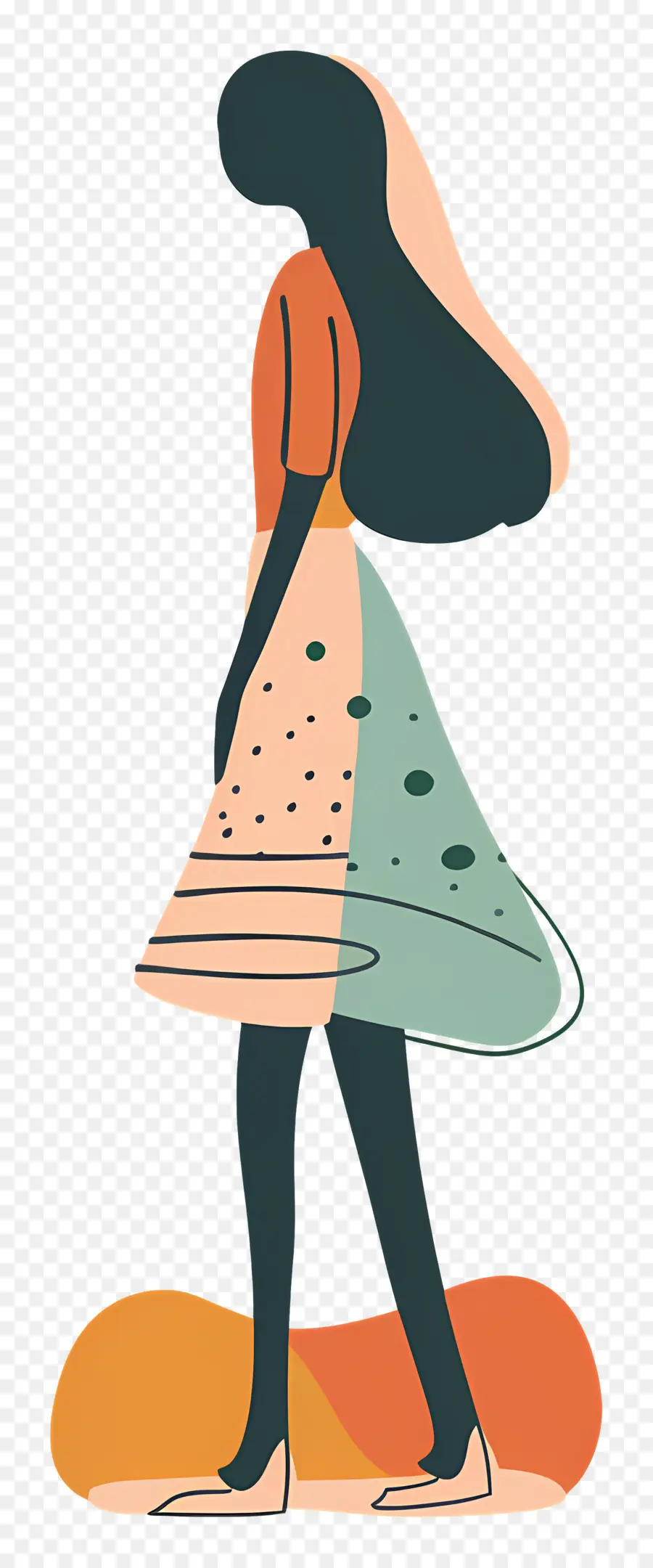 Mujer En Falda，Mujer En Vestido Colorido PNG